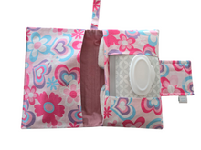 Load image into Gallery viewer, Pink hearts Nappy Wallet