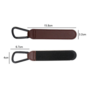 Tan Faux Leather Pram Hooks