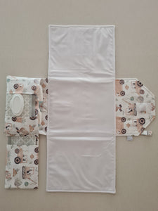 Pastel Construction Nappy change mat clutch (Pre Order - Dispatches in 12 days)