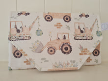 Load image into Gallery viewer, Pastel Construction Nappy change mat clutch (Pre Order - Dispatches in 12 days)