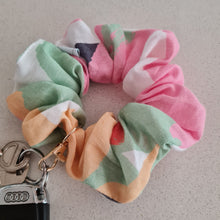Load image into Gallery viewer, Large Floral Scrunchie Wristlet / Keychain