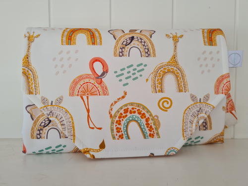 Boho Animal Rainbows Nappy Change Mat Clutch (Pre Order - Dispatches in 12 days)