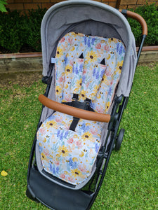 Spring Bee / Dusty Rose Universal Pram Liner