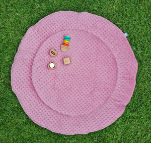 Pink Retro Floral / Blush Minky dot Play mat