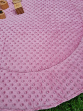 Load image into Gallery viewer, Pink Retro Floral / Blush Minky dot Play mat