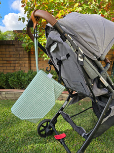 Tan Faux Leather Pram Hooks