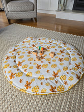 Load image into Gallery viewer, Mustard Bloom / Mustard Minky dot Play mat