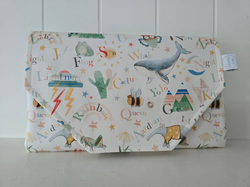 Animal Alphabet Nappy change mat clutch STANDARD