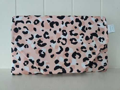 Pink Cheetah Nappy change mat clutch STANDARD