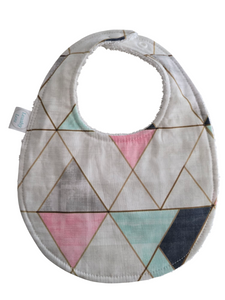 Geo Triangles Oval Bib