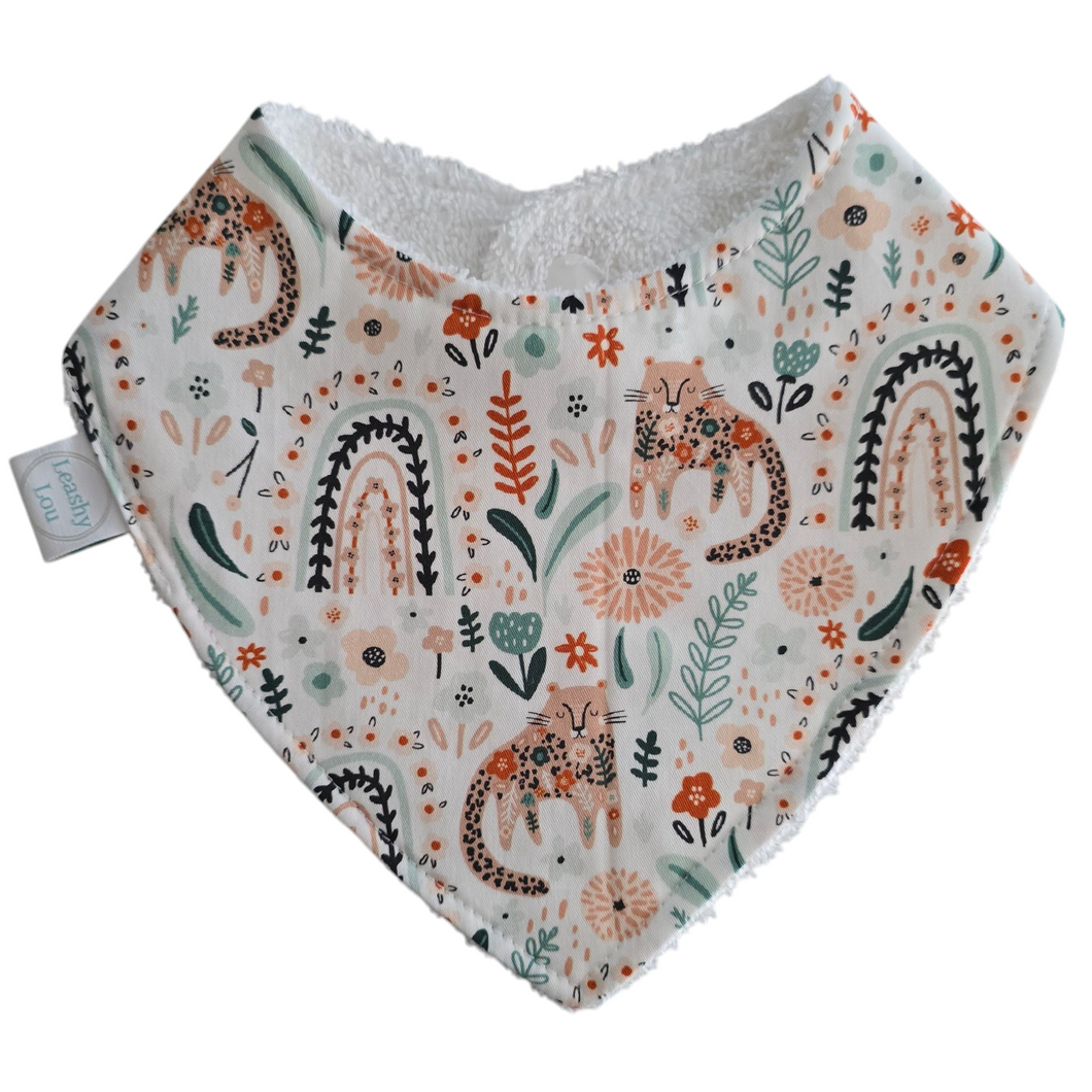 Cheetah Rainbow Garden Bandana Bib