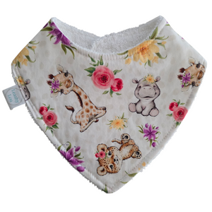 Safari Floral Animals Bandana Bib