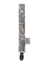 Load image into Gallery viewer, Grey Floral Dummy Clip / Pacifier Clip