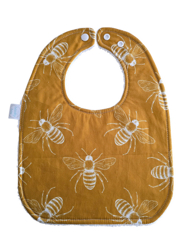 Mustard Bees waterproof Bib