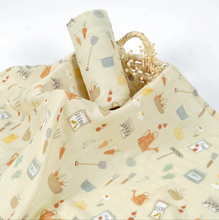 Load image into Gallery viewer, Baby Swaddle Farm themed, baby swaddle garden themed, Bamboo cotton muslin swaddle