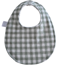 Load image into Gallery viewer, Sage Gingham Oval Bib