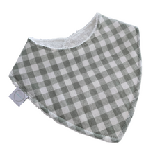 Load image into Gallery viewer, Sage Gingham Dribble Bib