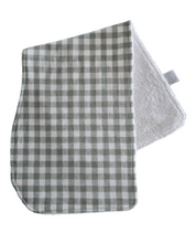 Load image into Gallery viewer, Sage Gingham Burp Cloth