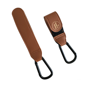 Tan Faux Leather Pram Hooks