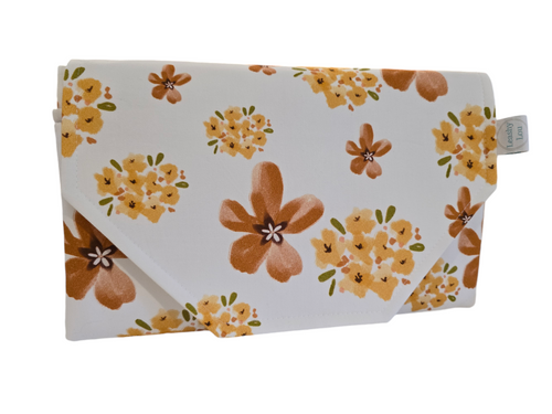 Mustard Bloom Nappy change mat clutch DELUXE