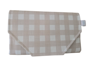 Beige Gingham change mat clutch DELUXE