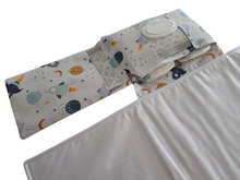 Load image into Gallery viewer, Rockets In Space Nappy change mat clutch DELUXE