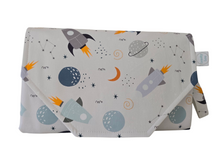 Load image into Gallery viewer, Rockets In Space Nappy change mat clutch DELUXE