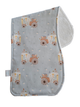 Load image into Gallery viewer, Floral Tractor Burp Cloth