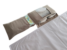 Load image into Gallery viewer, Taupe Linen Nappy change mat clutch DELUXE