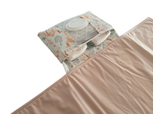 Load image into Gallery viewer, Floral Camel Nappy change mat clutch - STANDARD w/Zippered Pocket