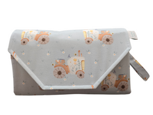 Load image into Gallery viewer, Floral Tractor Nappy change mat clutch DELUXE