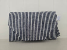 Load image into Gallery viewer, Denim Stripe change mat clutch (Pre Order - Dispatches in 12 days)