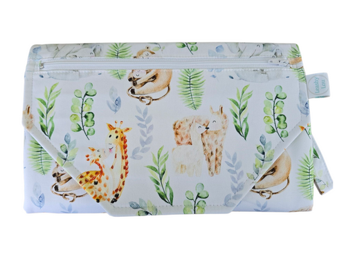 Jungle Friends Nappy change mat clutch w/Zippered Pocket