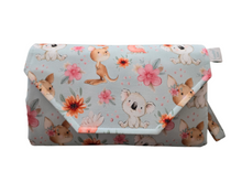 Load image into Gallery viewer, Floral Aussie Animals Nappy change mat clutch DELUXE