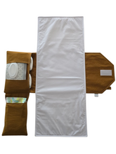 Load image into Gallery viewer, Mustard Linen Nappy change mat clutch DELUXE