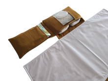 Load image into Gallery viewer, Mustard Linen Nappy change mat clutch DELUXE