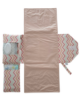 Load image into Gallery viewer, Pink Chevron Nappy change mat clutch DELUXE