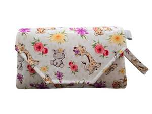 Floral Safari Babies change mat clutch DELUXE