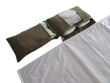 Load image into Gallery viewer, Olive Linen Nappy change mat clutch DELUXE