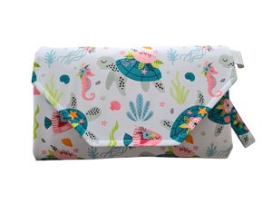 Floral Turtle change mat clutch DELUXE