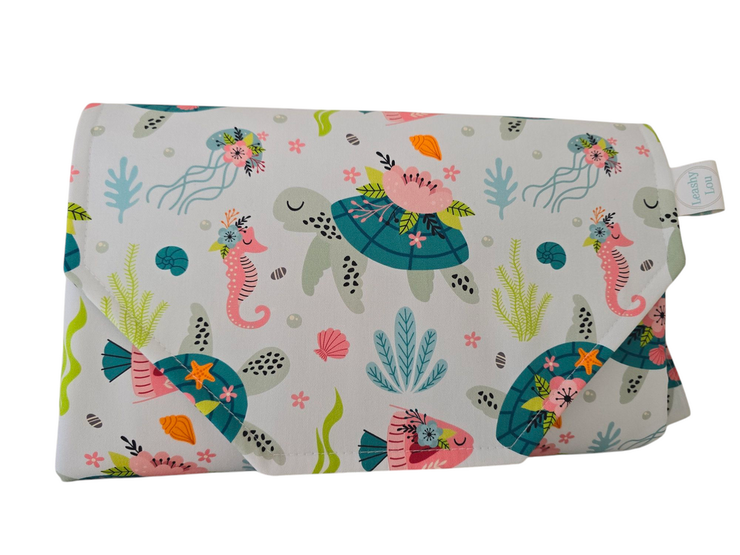 Floral Turtle change mat clutch DELUXE