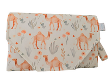 Load image into Gallery viewer, Floral Camel Nappy change mat clutch DELUXE