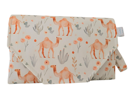 Floral Camel Nappy change mat clutch STANDARD