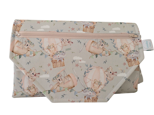 Koala & Friends Nappy change mat clutch - DELUXE w/Zippered Pocket
