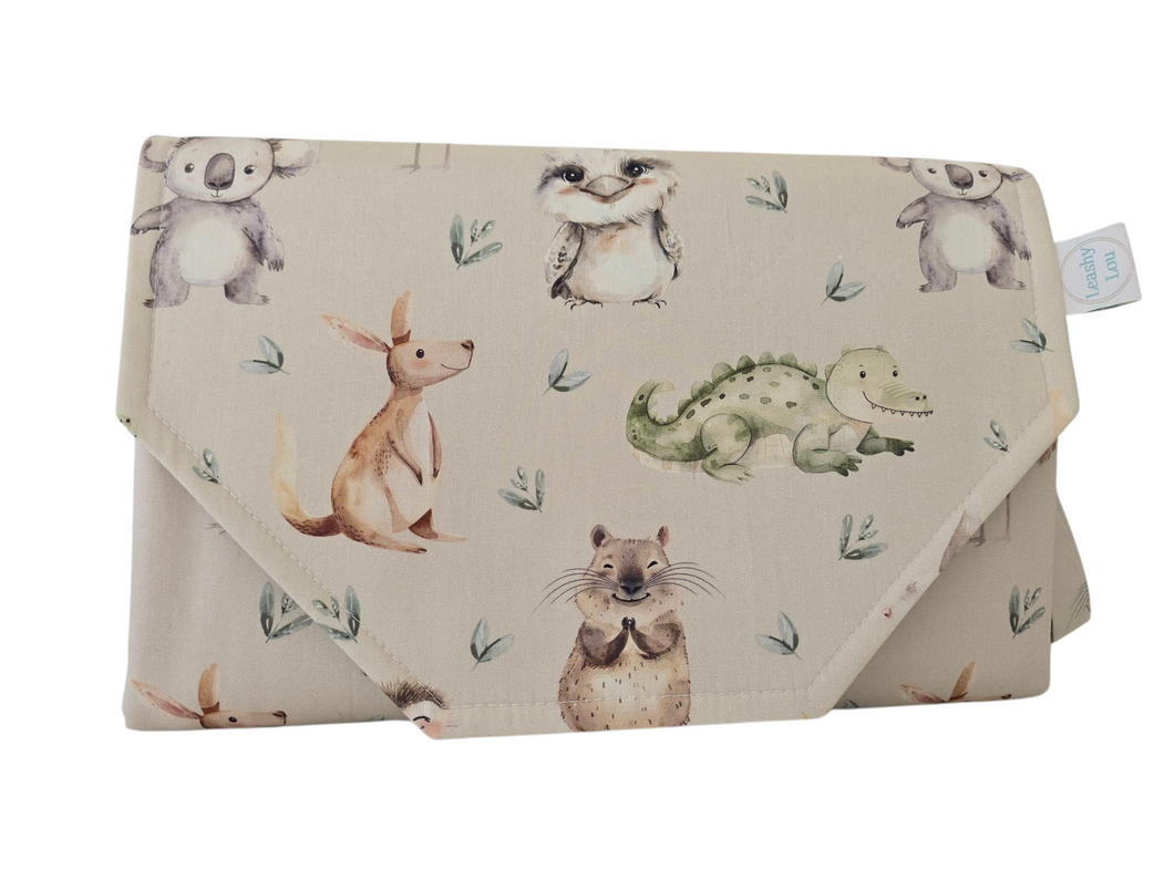 Aussie Animals Nappy change mat clutch DELUXE