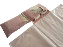 Load image into Gallery viewer, Dusky Pink Linen Nappy change mat clutch DELUXE