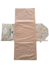 Load image into Gallery viewer, Floral Camel Nappy change mat clutch - STANDARD w/Zippered Pocket