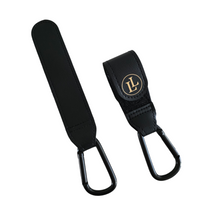 Load image into Gallery viewer, Black Faux Leather Pram Hooks