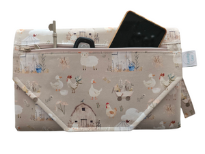 Meadow Nappy change mat clutch w/Zippered Pocket