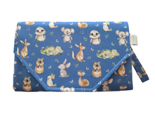 Load image into Gallery viewer, Aussie Animals Marine Nappy change mat clutch STANDARD